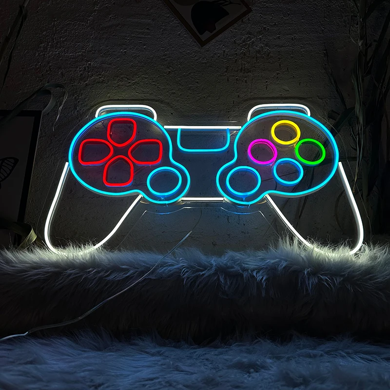 Gaming Remote Neon Sign Controller Neon Wall Decor Game Pad Led Neon Custom Gaming Room Bedroom Decor Signs for Gamers Gifts