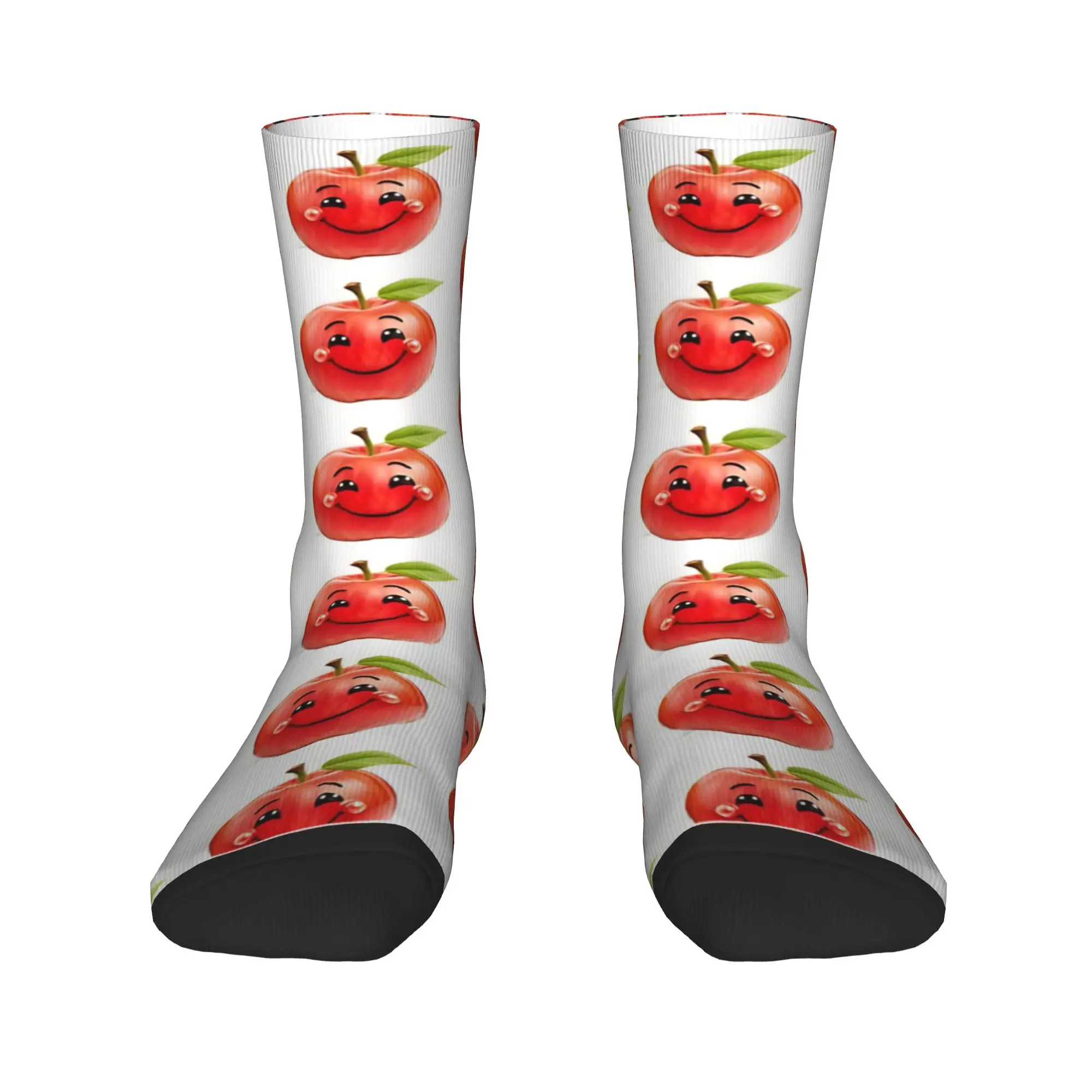 Adults Men Socks Happy Fruit  Apple  Stockings Anti Bacterial Soft Breathable Socks Autumn Harajuku Printed Skateboard Socks