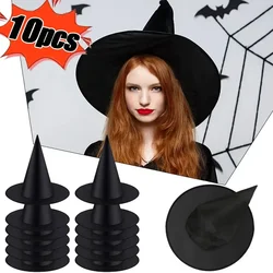 1-10pcs Halloween Witch Hat Kids Adults Halloween Party Cosplay Costume Props Decoration Black Wizard Cap Yard Hanging Witch Hat