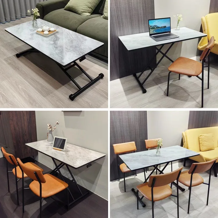 Multifunctional lift table can be used as a coffee table dining table computer desk office desk multi-purpose rolling folding