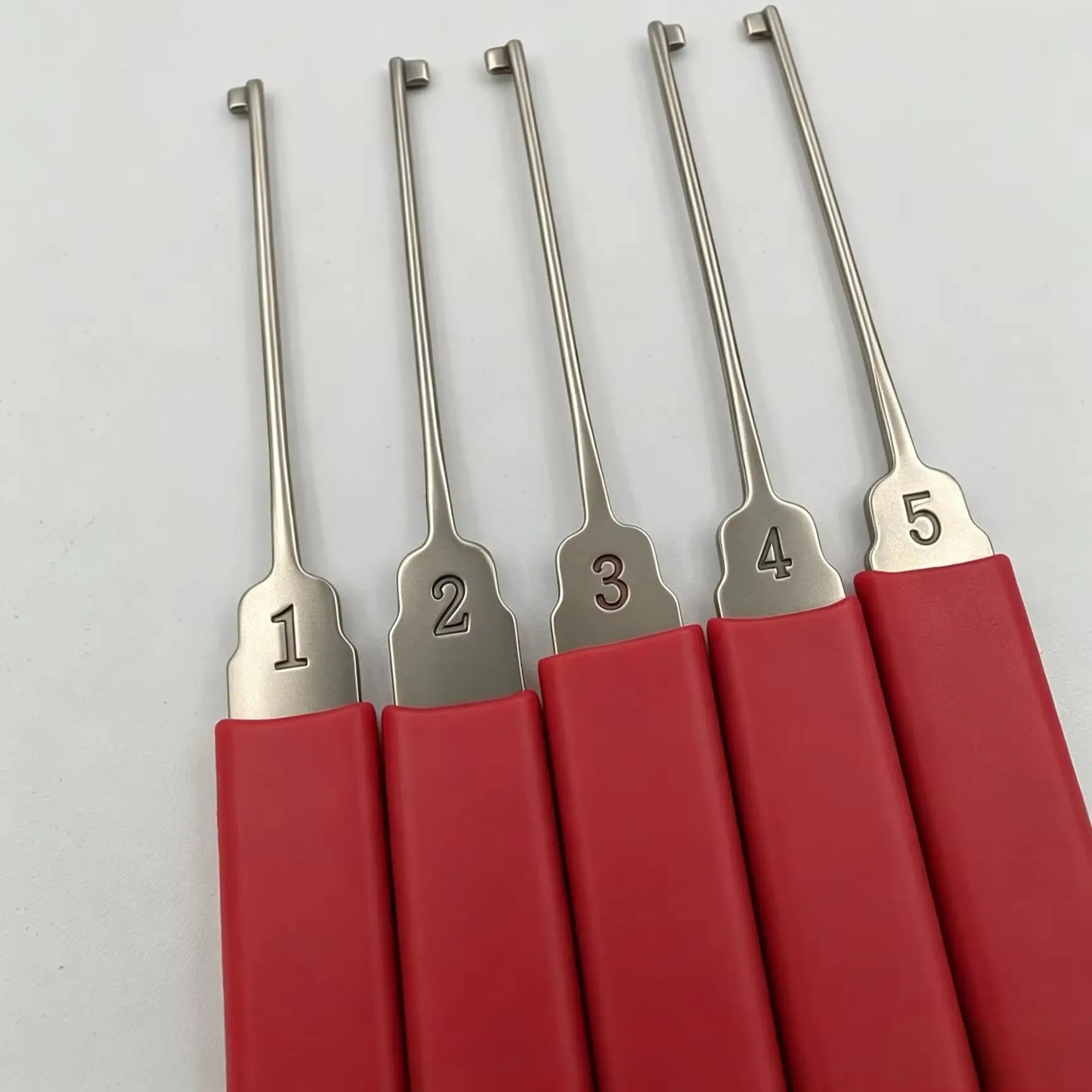 Red 8Pcs Steel Plated Locksmith Tools Set Key Picking Kit Professional Locksmith Supply Wholesale