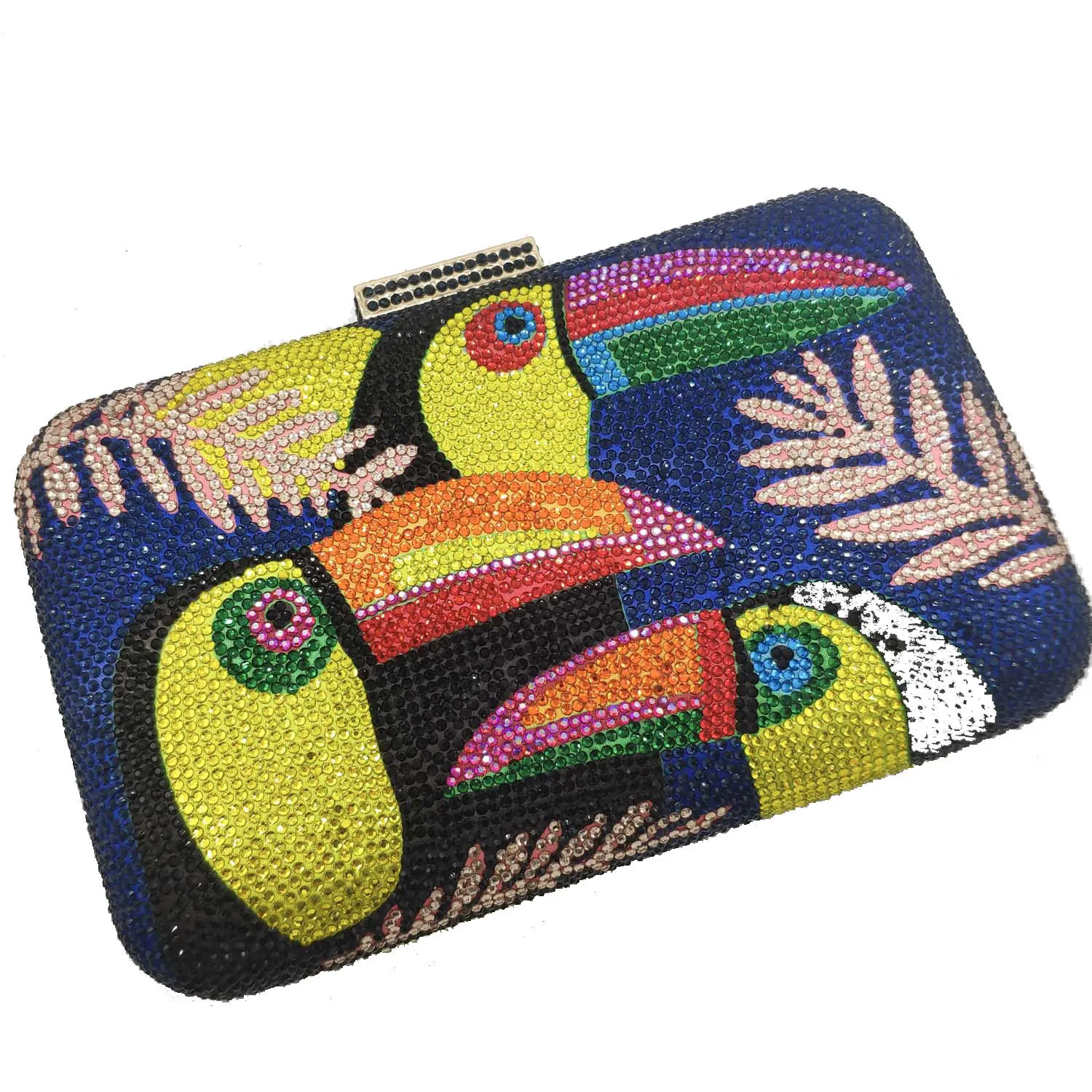 Neuheit Toucan Vogel Frauen Kristall Abendtaschen Strass Box Schminktäschchen Clutch Party Cocktail Handtasche Diamant Kette Geldbörse – Detail 4