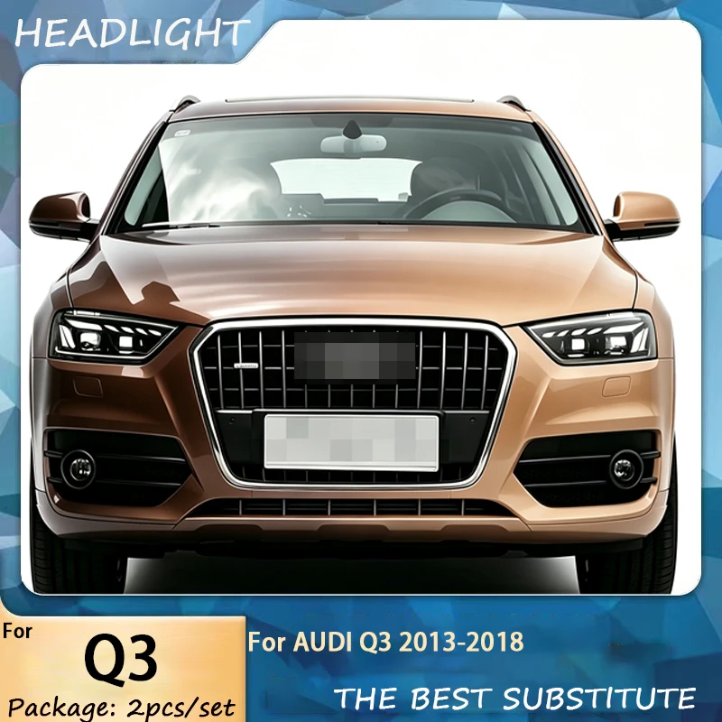 Car HeadLights LED Headlights Assembly For Audi Q3 2013 2014 2015 2016 -2018 Head Lamp Start up Dynamic Lamps Auto Accessories