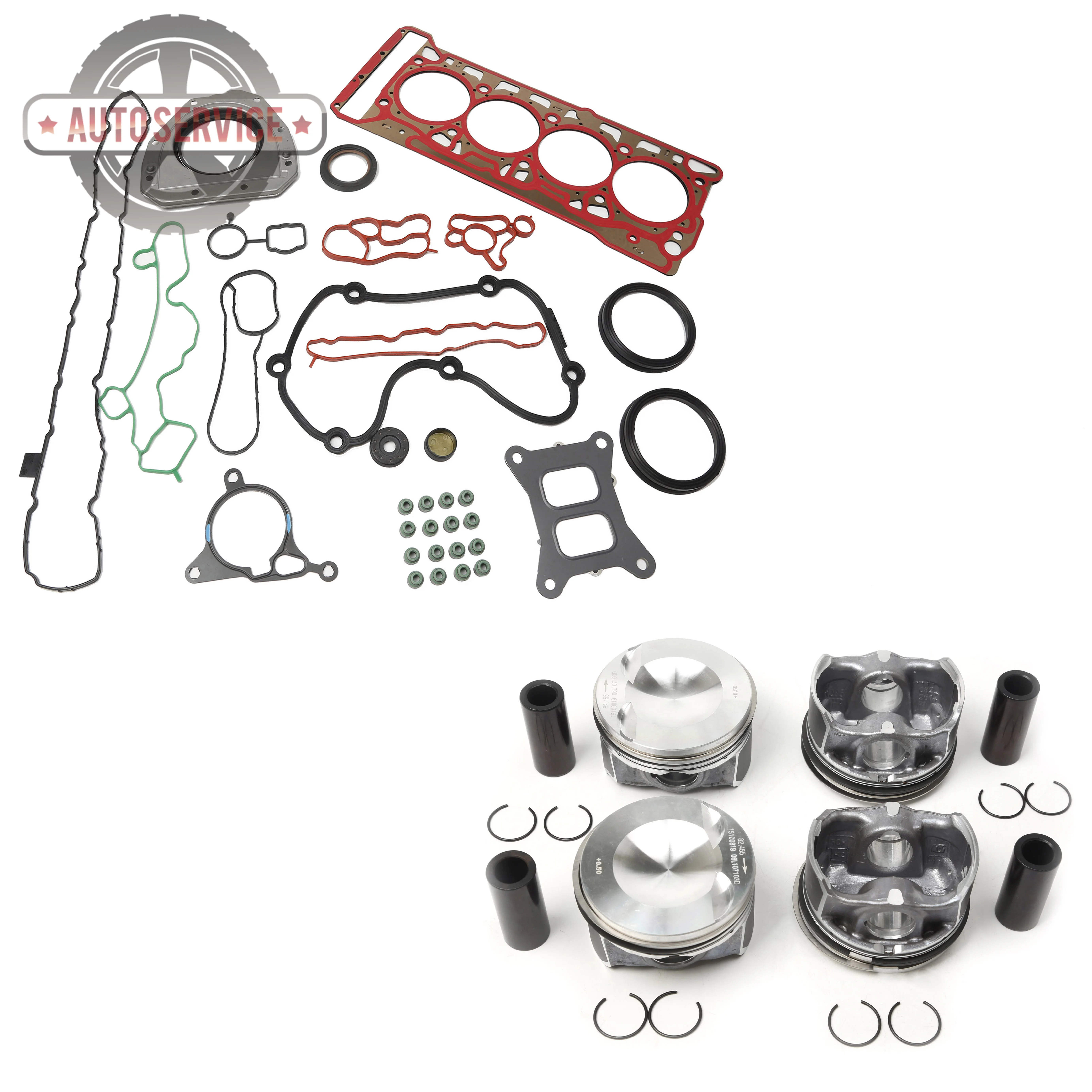 Engine Gaskets and Pistons Oversize 0.5MM Kit For Audi A5 Sportback Q3 Q5 Seat  Skoda VW GOLF V SHARAN 06K107065P 06K103383K