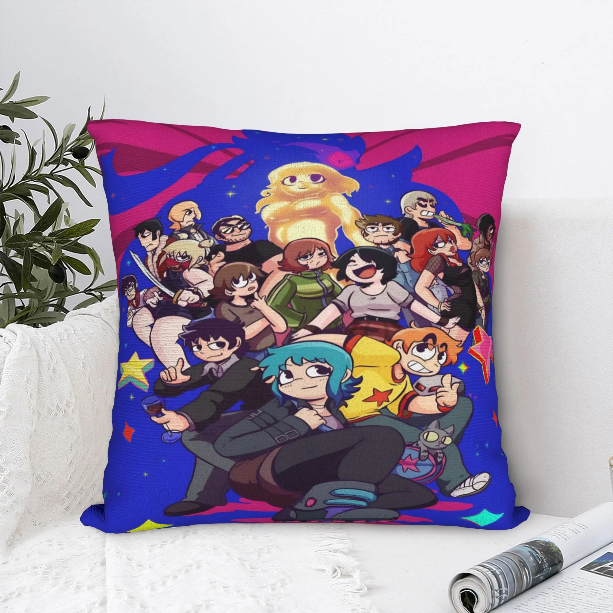 Scott Pilgrim vs. the World Pillowcases Stuff Printing Cushion Cover  Throw Pillow Cover Seat Decorations Square Multiple Sizes