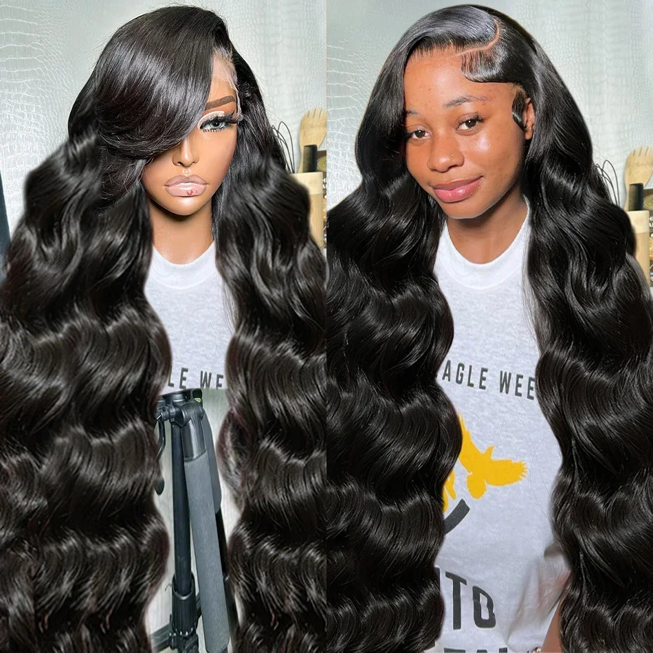 250 Density Body Wave 13x4 13x6 HD Transparent Lace Frontal Wig Human Hair 30 36 Inch 5x5 Glueless Wigs For Women