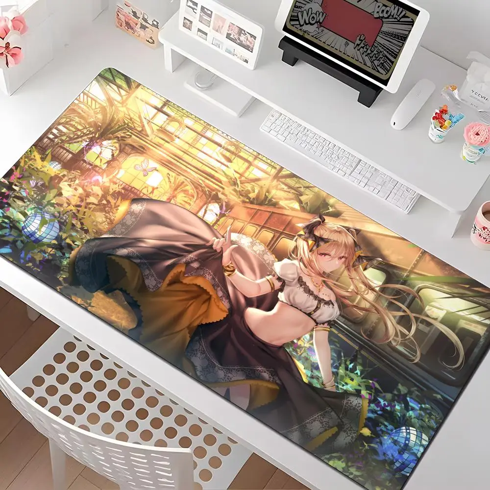 

Коврик для мыши Kawaii Girl, несколько размеров, большой квадратный, для компьютера, офиса, игр, резиновый, противоскользящий