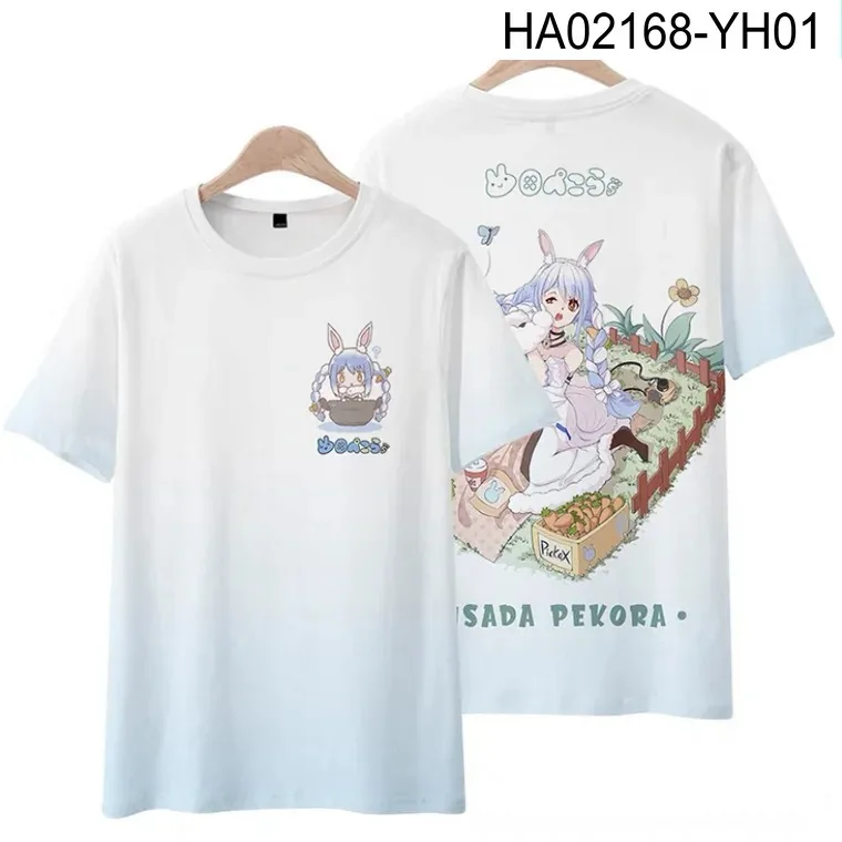 Vtuber usato pekora stampa 3d t-shirt estate moda girocollo manica corta popolare streetwear giapponese 2024