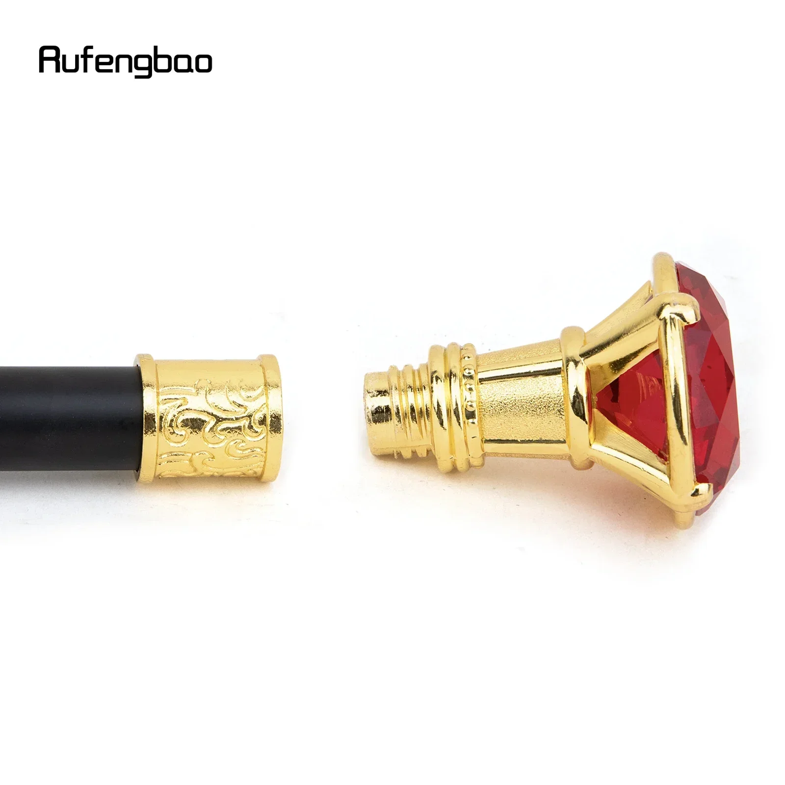 Red Diamond Type Golden Walking Cane Fashion Decorative Walking Stick Gentleman Elegant Cosplay Cane Knob Crosier 93cm view 5
