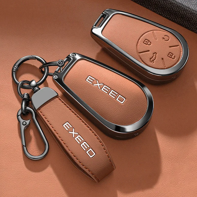 Car Key Case for EXEED TXL 2023 2024 2025 LX 2026 Keychain Remote Protection Cover Bag Shell Housing Ring Holder Fob Accessories