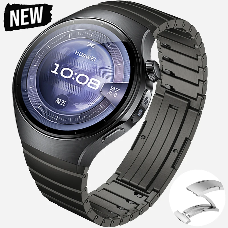 Original Luxury Titanium Strap for Huawei Watch 5 46MM No Gaps Metal Band for Huawei Watch 5 46mm Business Quick Release Band