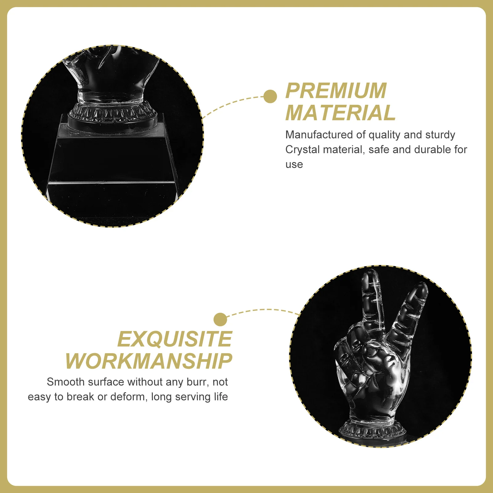 

Transparent Decorative Crystal Trophy Delicate Prize Accessory for Festival Home Party Award Supply Crystal Decor