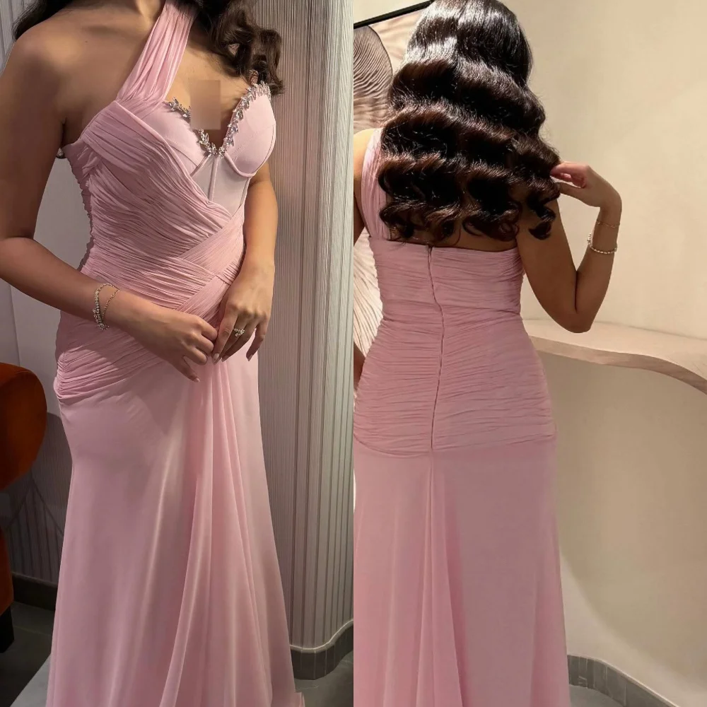 

Шифоновое плиссированное длинное платье со стразами на одно плечо, длинные платья на заказ, женское вечернее элегантное вечернее платье