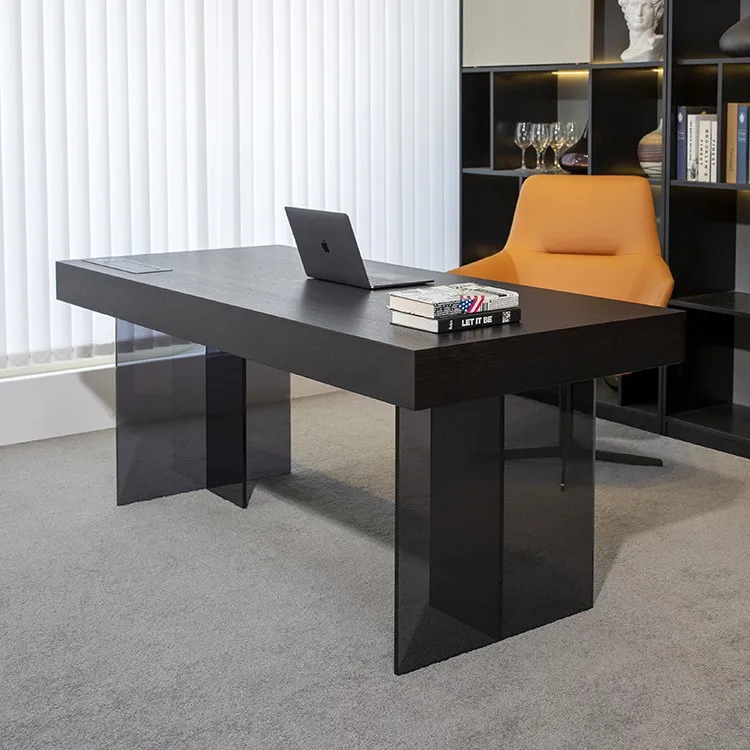 

Настольный светильник из массива дерева, роскошный современный кабинет, двойной итальянский минималистичный компьютерный стол, простой офисный стол и стул