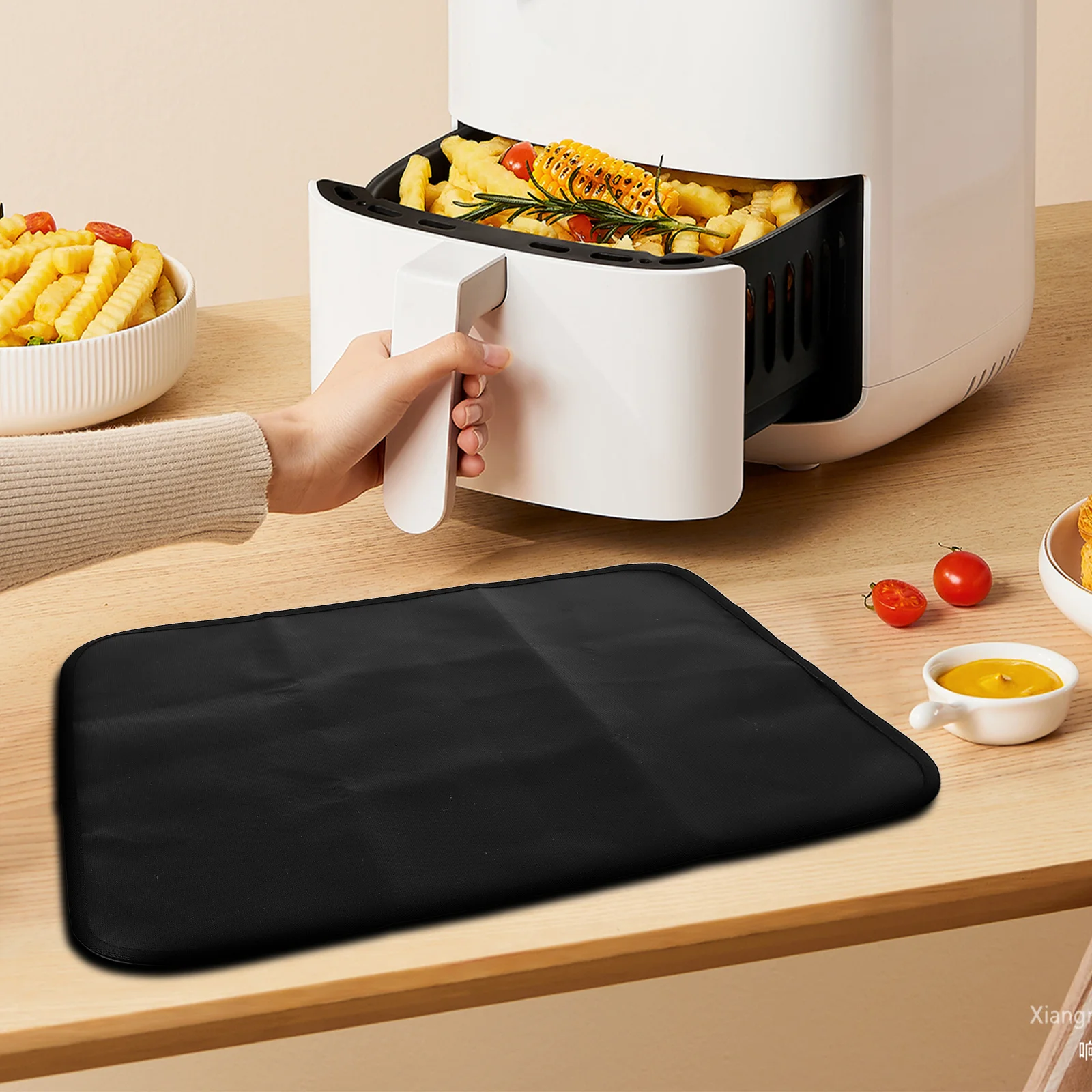 

2Pcs Double-Sided Fireproof Heat Resistant Silicone Grill Mat for Kitchen Countertop Outdoor Bbq Air Fryer Protector