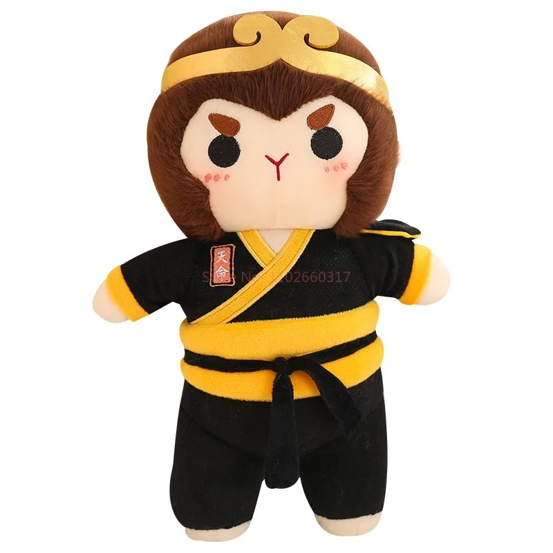 Jouet en peluche Black Myth Wukong pour enfants, figurine de dessin animé, roi singe, anime mignon, collection de peluches, oreiller, cadeaux d'anniversaire