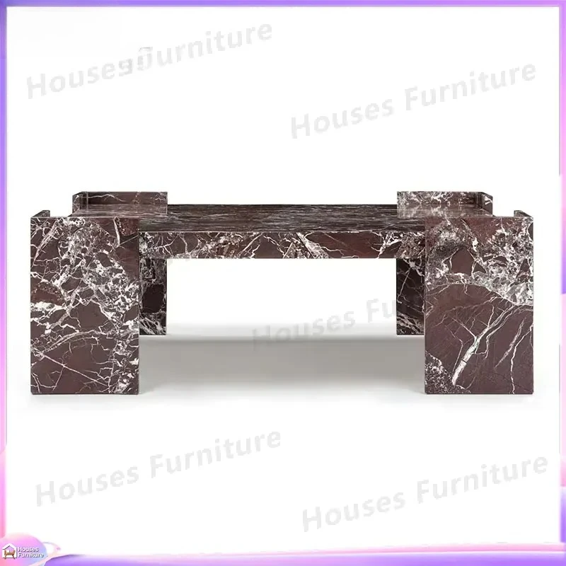 Vintage Red Marble Shoe Cabinet Square Entryway Storage Bench Modern Living Room Kitchen Furniture Organizer High Quality