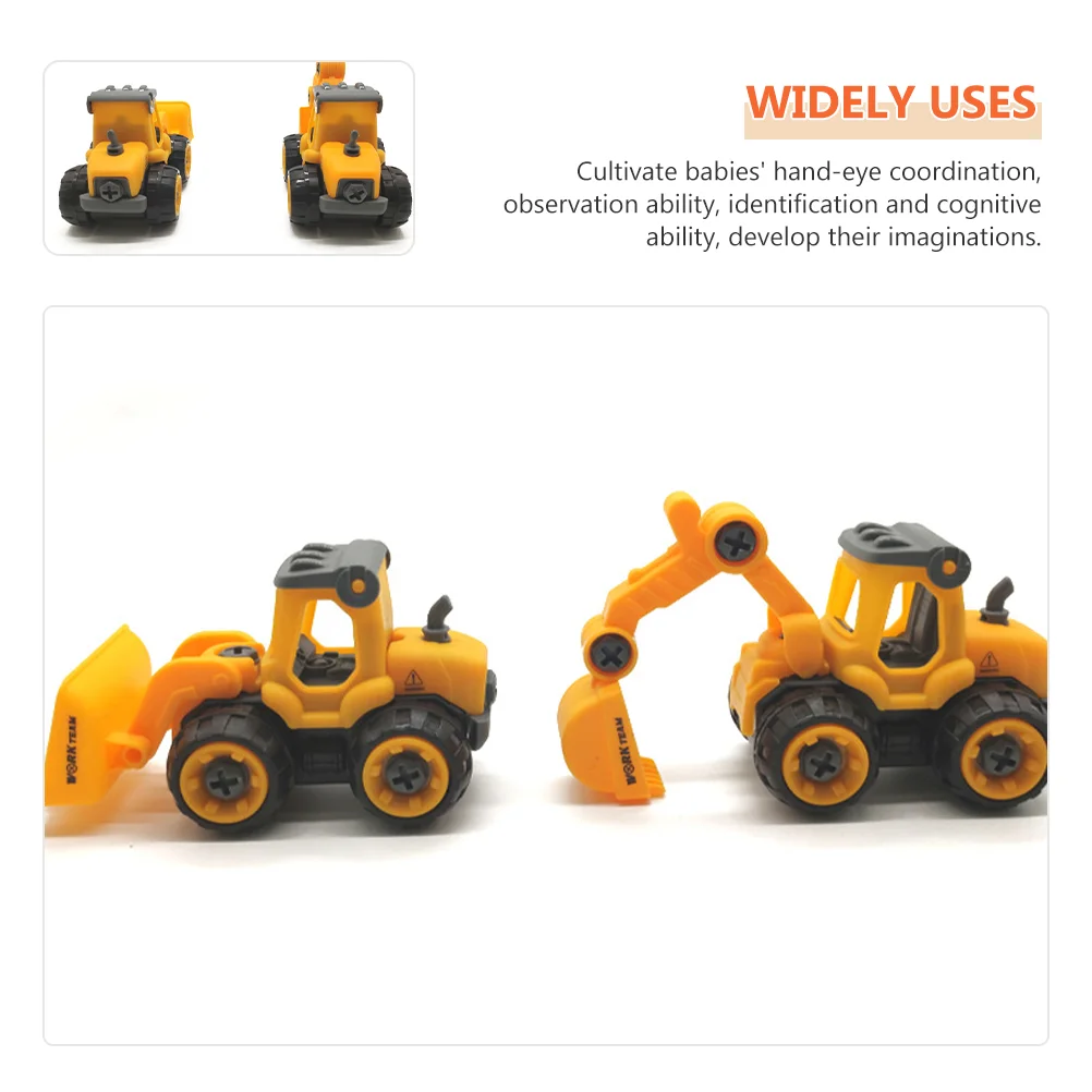 2 Pcs Excavator Ornaments 3 Year Old Birthday Decorations Boy Construction Party Supplies Toy Small Toys