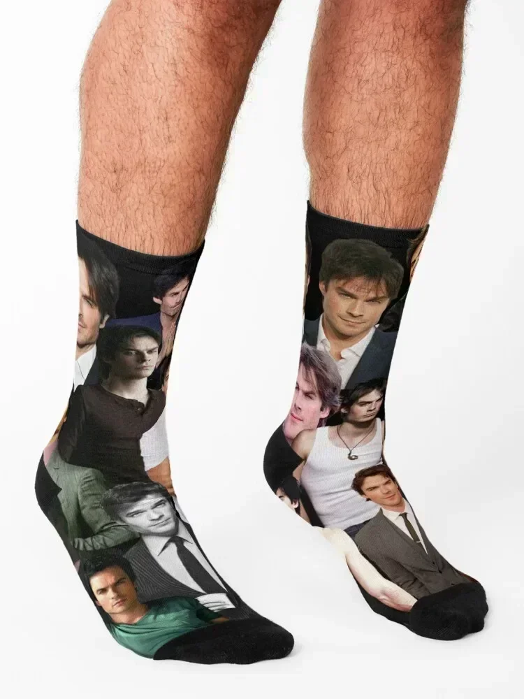 ian somerhalder photo collage Socks floor ankle moving stockings hip hop Socks Women's Men's