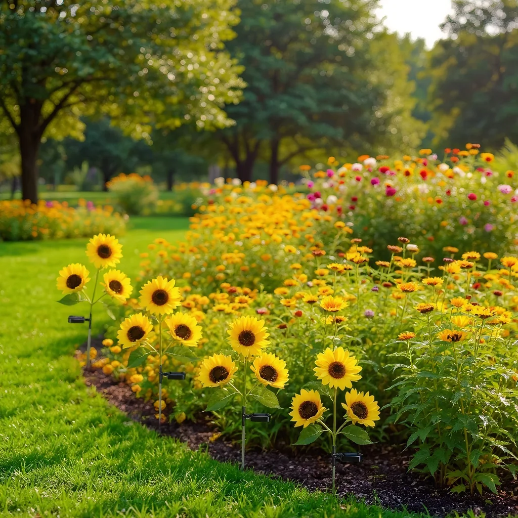 

Солнечные светильники в форме подсолнухов, 800 мАч, уличные водонепроницаемые солнечные светильники на солнечных батареях для сада, заднего двора, дорожек