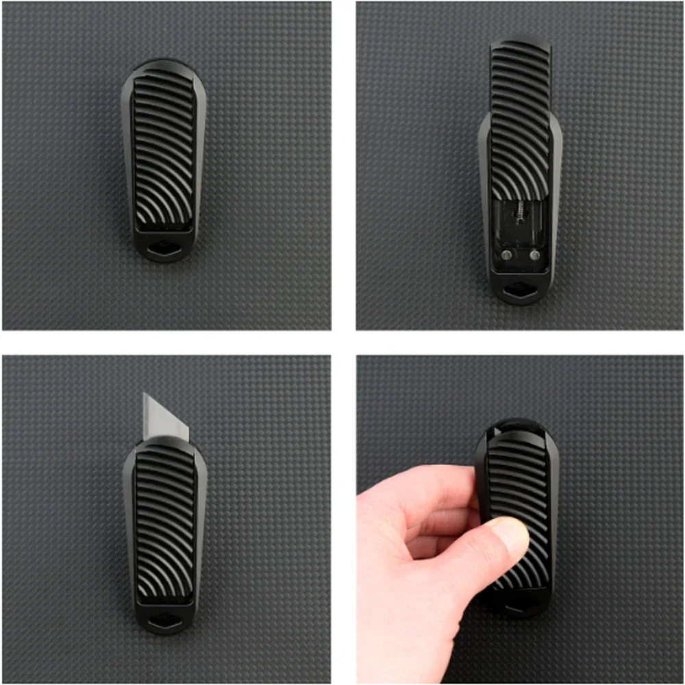 Aluminium Mini-EDC-Schneidemaschine mit austauschbarer Klinge, praktisches Taschenmesser, tragbares Auspackmesser, DIY-Bastelwerkzeug. – Detail 5