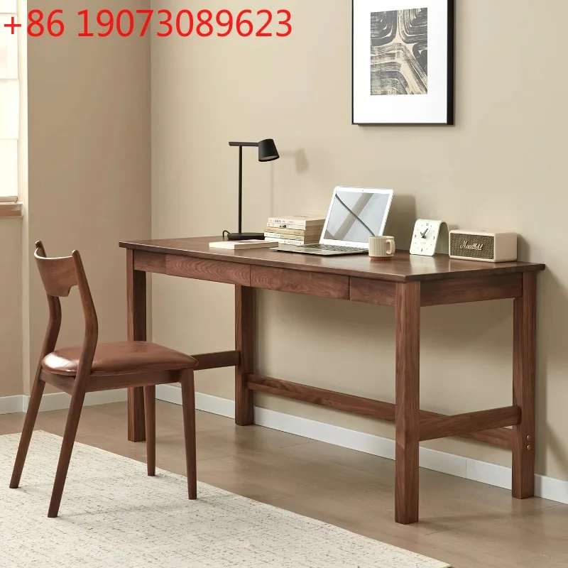 

Североамериканский черный орех, стол из цельного дерева, двойной кабинет, офисный бревенчатый верстак, компьютерный письменный учебный стол