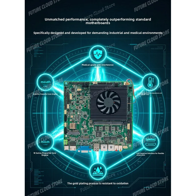 High Quality Power N100 N305 Mini FRO ITX Industrial Control Motherboard NAS Host Storage Server Industrial Computer Mainboar view 5