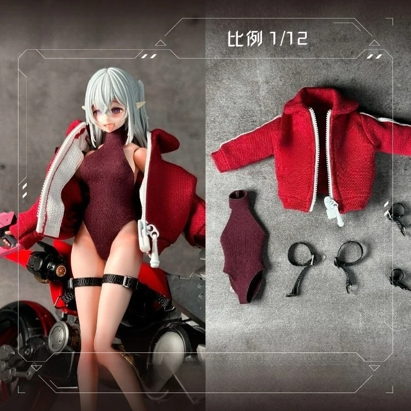 

1/12 масштаб красоты солдат сексуальный купальник с капюшоном пальто модель одежды для 6-дюймовых фигурок OB11 украшение тела