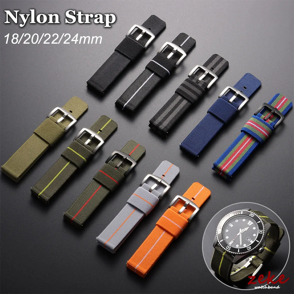 النايلون حزام ساعة اليد 18 مللي متر 20 مللي متر 22 مللي متر 24 مللي متر حزام الساعات ل Omage ساعة قماش العصابات الرياضية الرجال النساء معصمه الإفراج السريع أساور