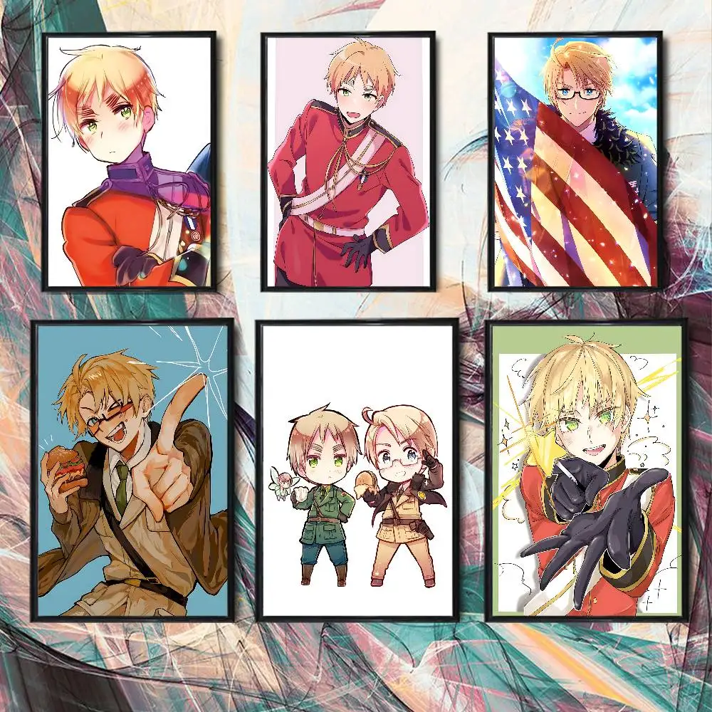 cool Alfred Arthur Hetalia America Poster HD Art Sticky Wall Waterproof Home Living Room Bedroom Bar Aesthetic Decoration