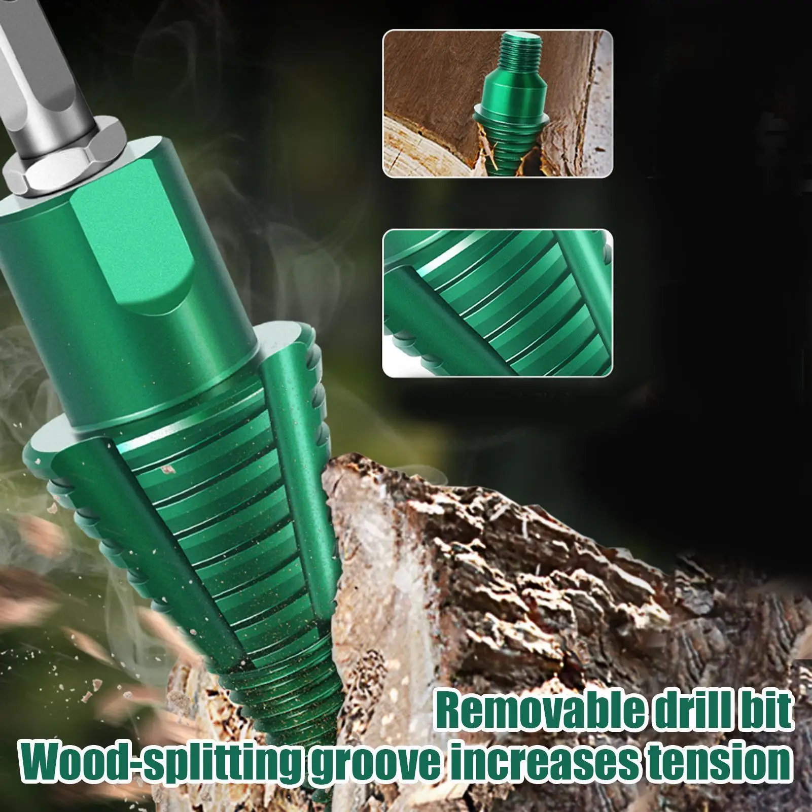 

Wood Drill Bit Twist Firewood Splitting Drill Bit Wood Splitter Screw Cones Bit Removable Chopping Tool Woodworking Tools