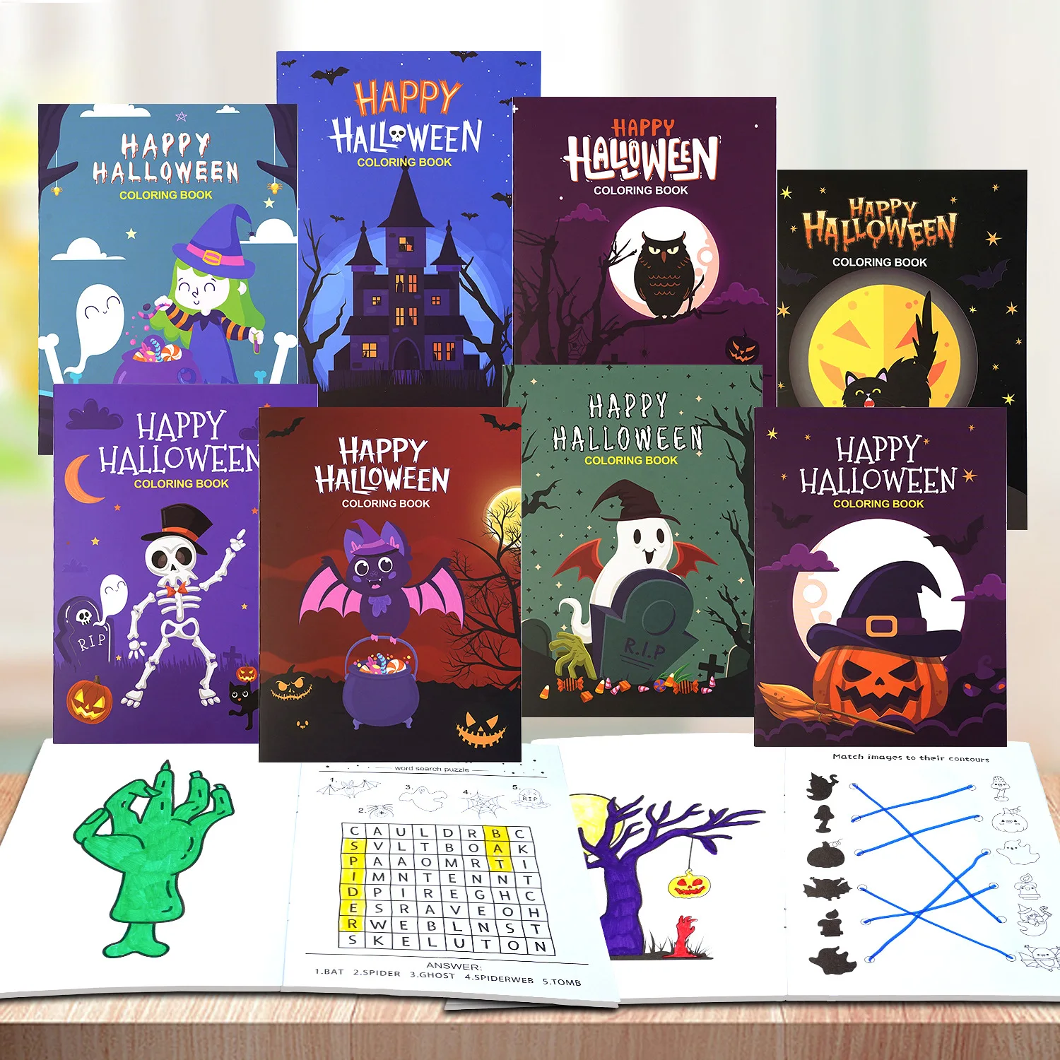 New Coloring Books 8 Children's Cartoon Answering Graffiti Coloring Books Holiday Party Theme Halloween Coloring Books