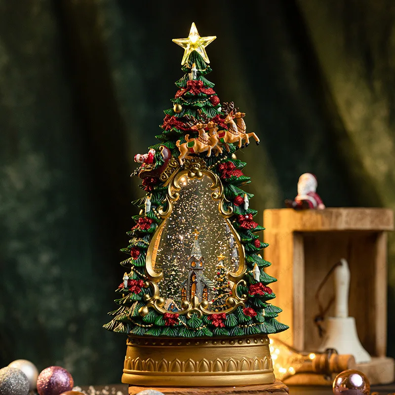 

Electric Snowfall Tree with Snowman, Animated Winter Wonderland Tabletop Decor, Holiday Gift for Kids