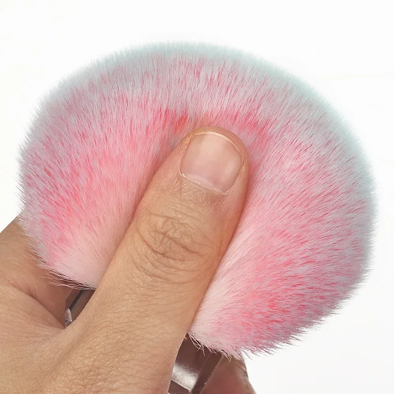 Brosse à fond de teint rose avec étui pour femmes, outils de manucure, maquillage, fard à joues, livres de poussière d'ongles