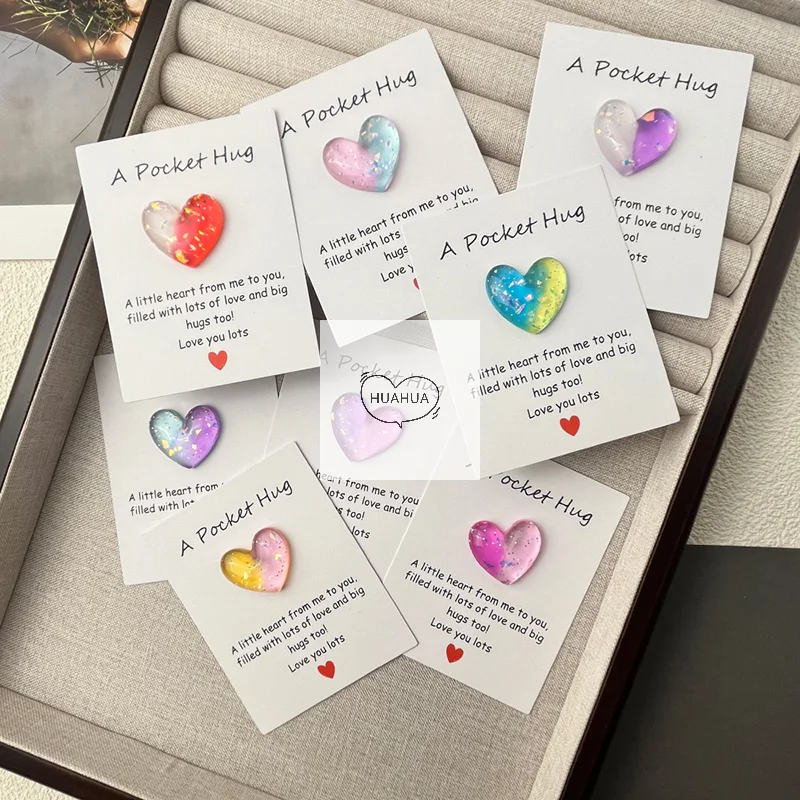 

1Pc Cute Small Love Pocket Hug Resin Pocket Hug With Encouragement Card Mini Decorations Crafts Perfect Gift For Family Friend