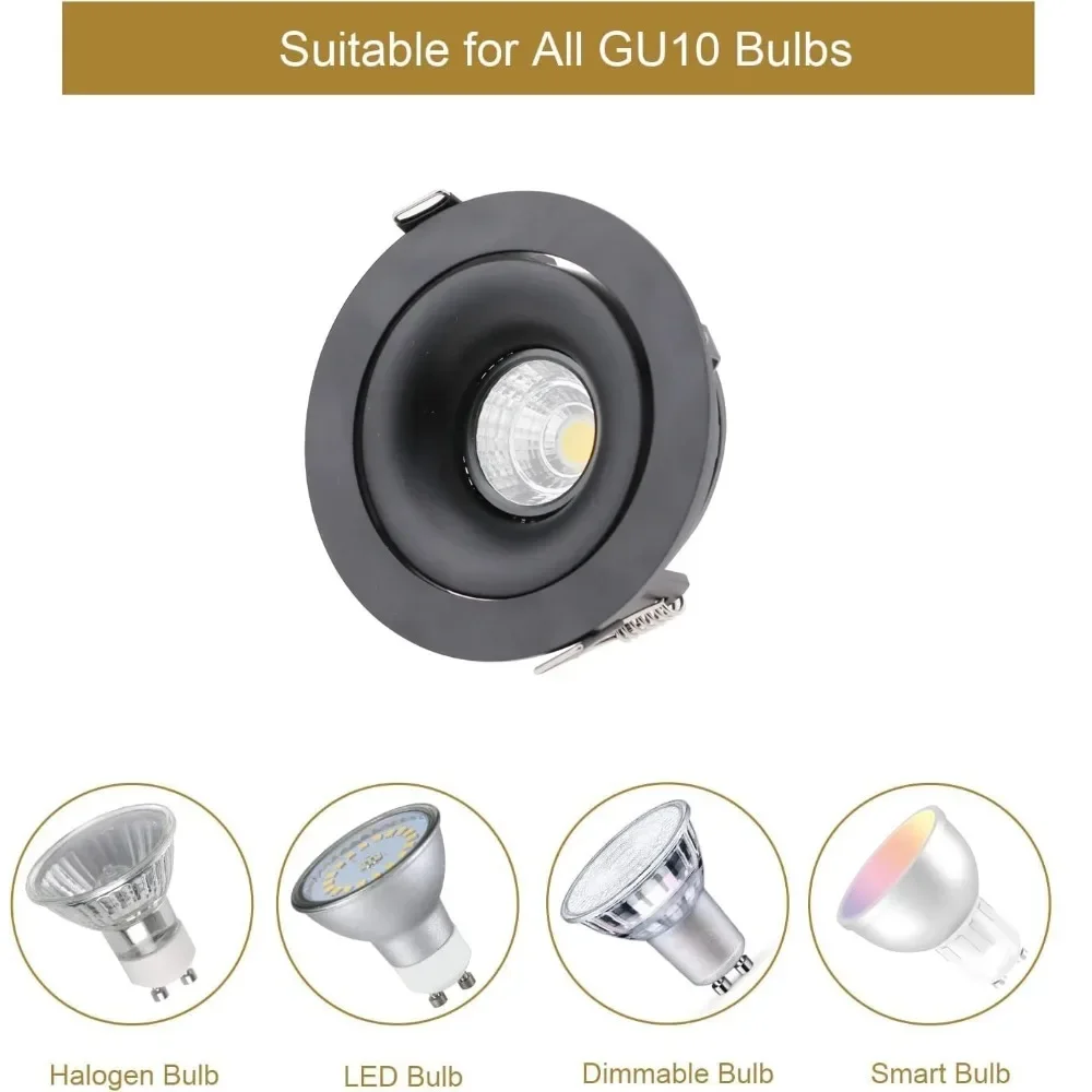 JOYINLED Ceiling Spotlight 10 Pack GU10 MR16 Round White Adjustable Spot Lamp for Hallway Showroom Restaurant Library Basement