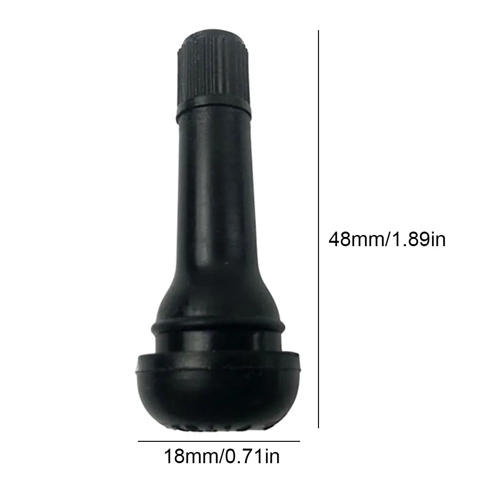 10-100Pcs Black TR413 Tubeless Car Wheel Tire Valve Stems with Caps Snap-In Tyre Rubber Valves with Dust Caps Car Accessories