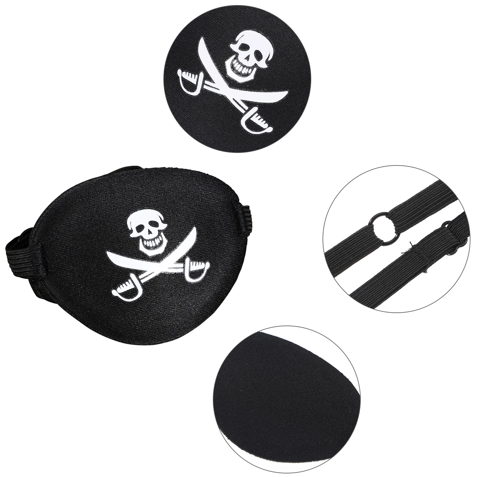 NUOLUX Adult Pirate Eye Patch Skull Crossbone Eye Patch Eye Mask for Halloween (Black) Skull eye mask