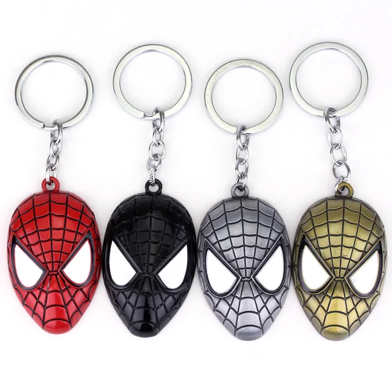 Miniso Marvel Spiderman Metal Car Keychain Anime Avenger Spider Mask Men Women Bag Pendant Keyring Key Holder Accessories Gift