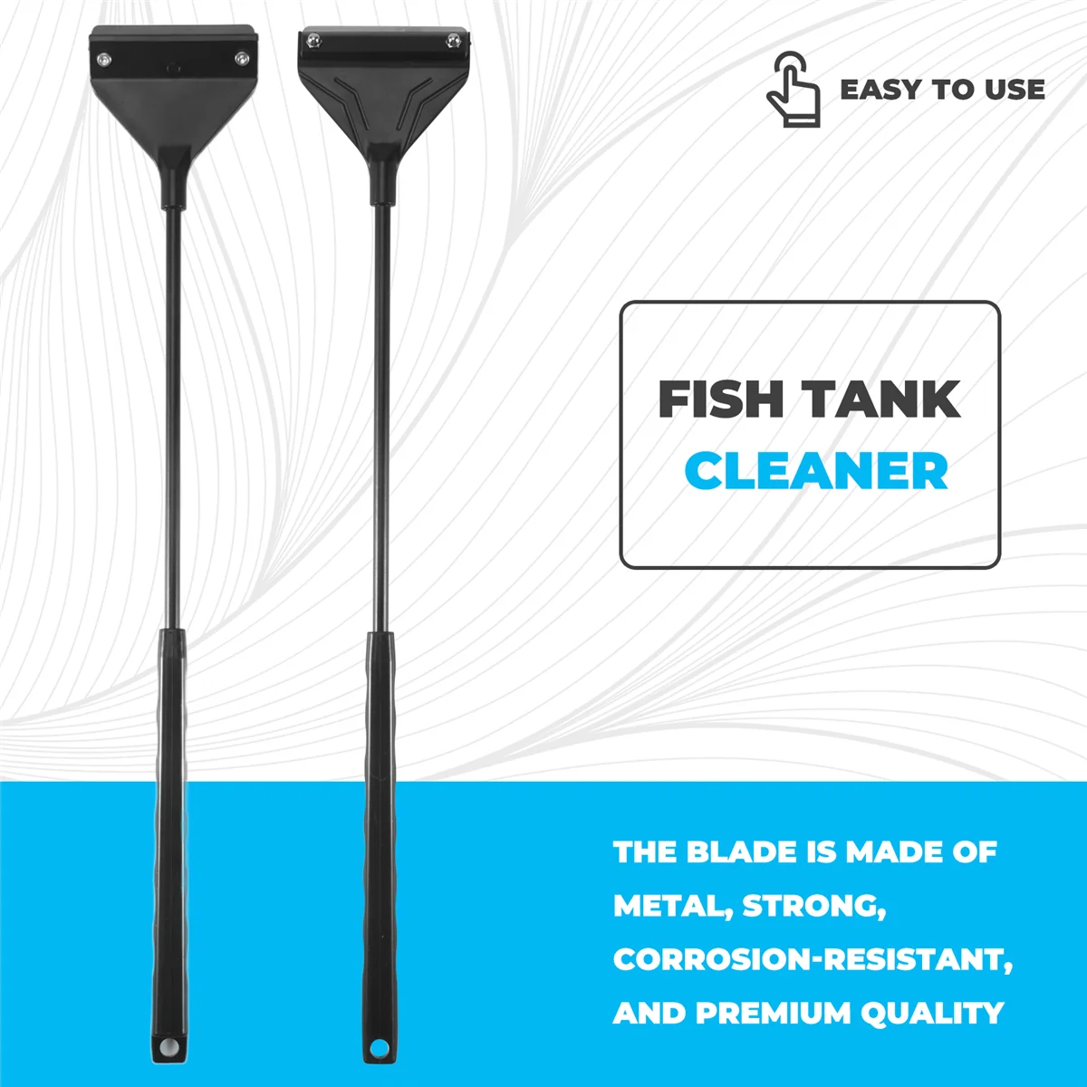 

AT16 Aquarium Algae Scraper Fish Tank Cleaner Maintenance Scraper with Extension Rod and 10 Blades