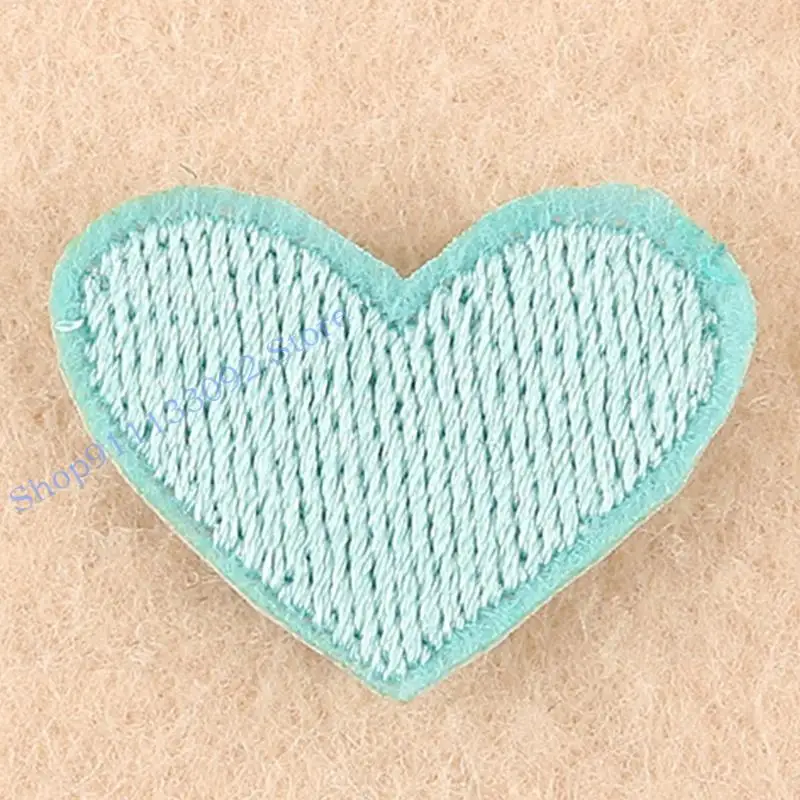H9ED 20pcs lindo mini corazón coser/hierro en apliques parches bordado artes ropa bricolaje