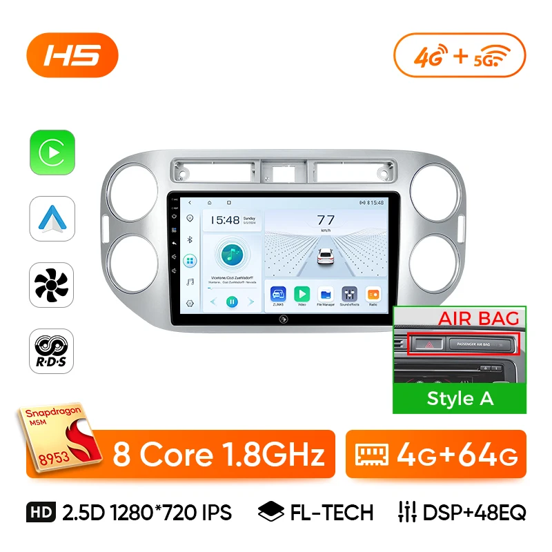 Ainavi autoradio voor Volkswagen VW Tiguan 2006 2010 2016 Golf Plus draadloze Carplay Android Auto autoradio multimediaspeler