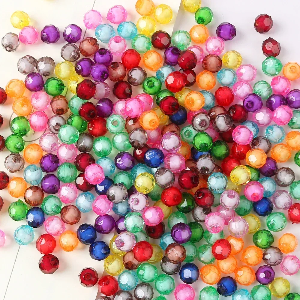 8mm 96 Cut Earth Transparent Faceted Acrylic Bead In Bead Jewellery Children Diy Necklace Bracelet Accessories