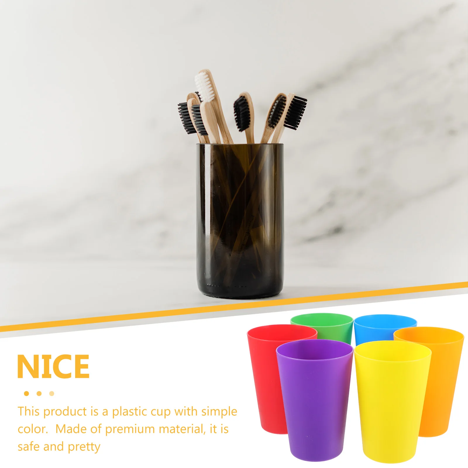 

12pcs Plastic Toothbrush Cup for Mouthwash Coffee Drinking Water Mug Multi Functional Kids Bathroom Accessory Tool