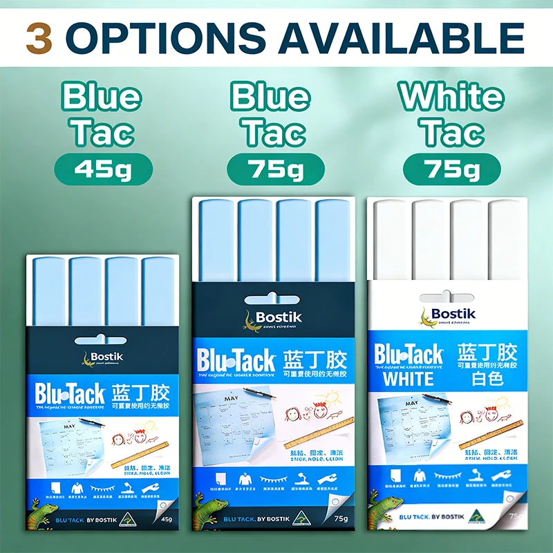 

BluTack High-Viscosity Residue-Free Adhesive Clay for Photo Walls Frames Bostik Glue-Free Decoration Poster Couplets Bal