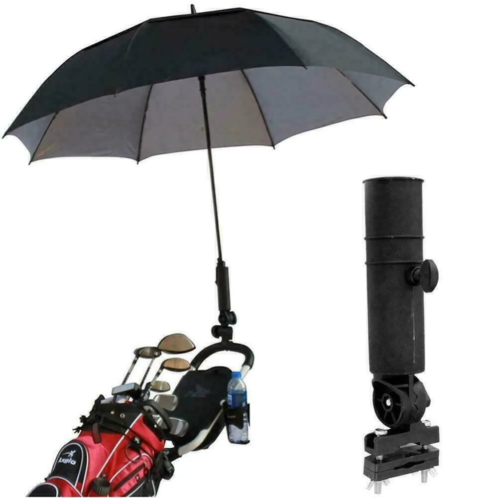 Durable Adjustable 180 Degrees Umbrella Holder Strong Trolley Cart Golf Cart Stand Movable Golf Club Golf Supplies
