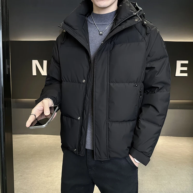 

Thiened down Jaet Men's Winter ort Sle Warmth Waterproof Cold Resistance Coat with Hood for Men Polyester Fiber Fill