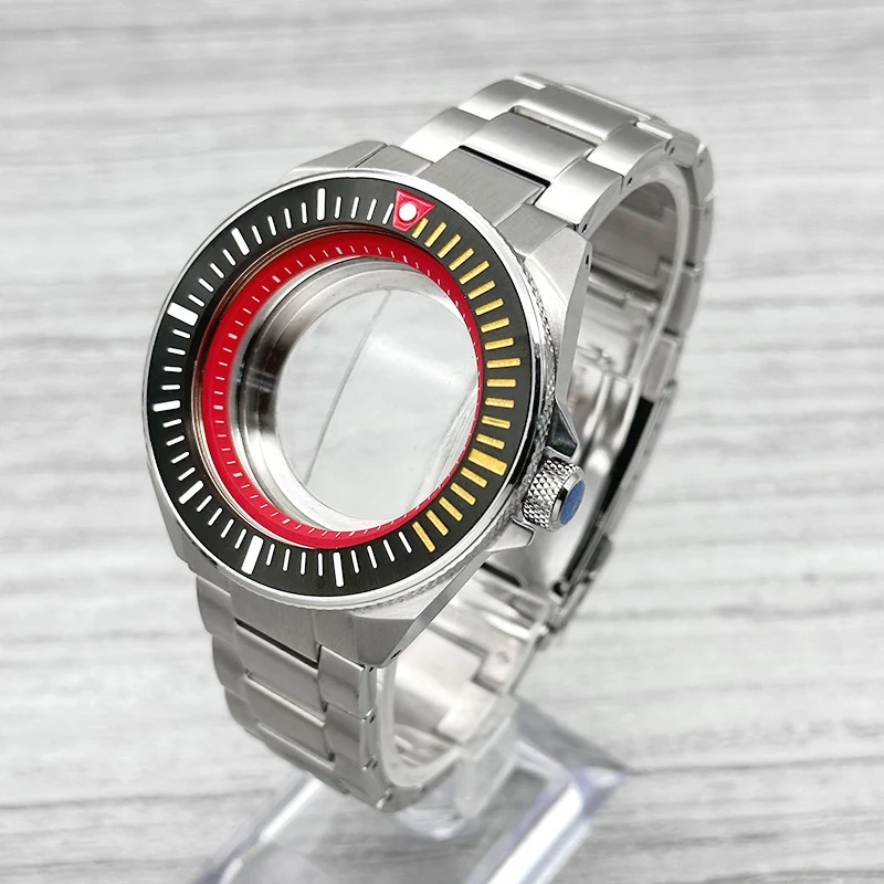 44mm King Samurai Uhrengehäuse Saphirglas Passend für NH34 7S 4R NH35 NH36 Uhrwerk Edelstahl-Armband Uhrenmodifikation – Detail 7