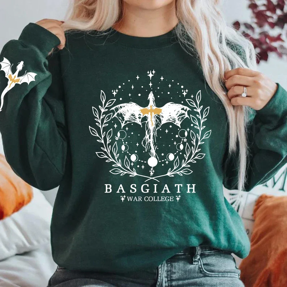 Fourth Wing Sweatshirt Basgiath War College Hoodie Fly or Die Sweater Women Long Sleeve Sweatshirt Bookish Hoodie Woman Clothes