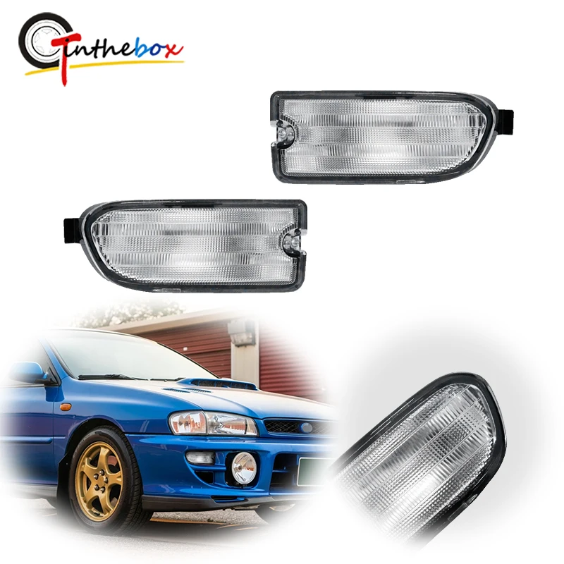 Gtinthebox Car Front Corner Parking Light Side Marker Signal Light Cover Housings For 1999-2001 Subaru Impreza, No Bulb/Socket